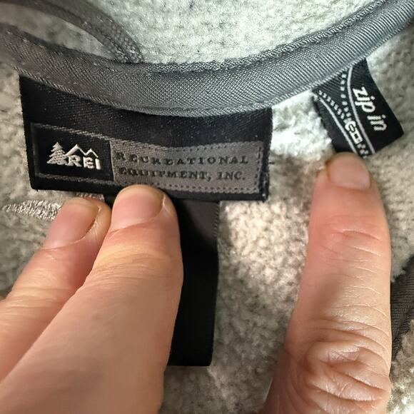 Patagonia Polartec “Zip-In” Fleece Full Zip Jacket Gray Sherpa Trim Outdoor - Picture 3 of 6